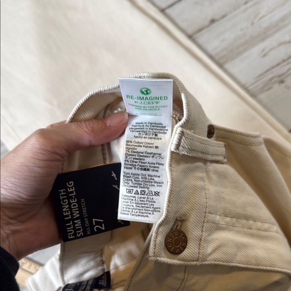 J. Crew Factory ECRU Wide Leg Jeans NWT - Picture 5 of 5